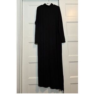 And Now This Black Ribbed Turtleneck Long Sleeved Sweater Dress Lined NWT